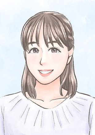 Webデザイナー兼コーダー 井野上 真梨乃の似顔絵